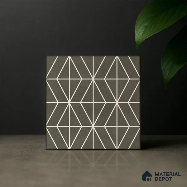 Moroccan Wall & Floor Tile TL 07261 Trend Cedar Decor 6001 200 mm x 200 mm Matte Finish Vitrified Tile - 8 mm | 4 Random Design | Suitable For living Room, Bedroom, Kitchen | Please Expect a Slight Variation of Pattern