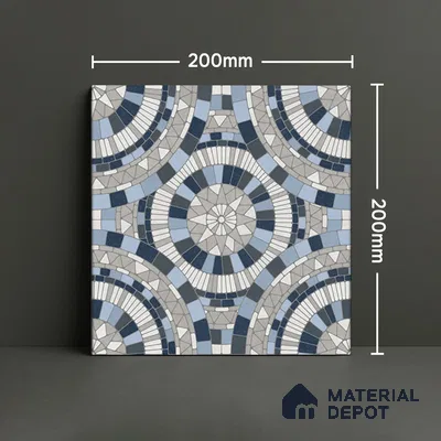 Moroccan Wall & Floor Tile TL 07262 Trend Concrete Decor 5013 200 mm x 200 mm Matte Finish Vitrified Tile - 8 mm | 4 Random Design | Suitable For living Room, Bedroom, Kitchen | Please Expect a Slight Variation of Pattern