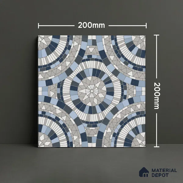 Moroccan Wall & Floor Tile TL 07262 Trend Concrete Decor 5013 200 mm x 200 mm Matte Finish Vitrified Tile - 8 mm | 4 Random Design | Suitable For living Room, Bedroom, Kitchen | Please Expect a Slight Variation of Pattern