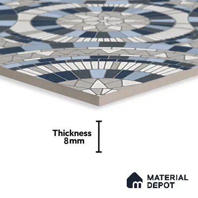 Moroccan Wall & Floor Tile TL 07262 Trend Concrete Decor 5013 200 mm x 200 mm Matte Finish Vitrified Tile - 8 mm | 4 Random Design | Suitable For living Room, Bedroom, Kitchen | Please Expect a Slight Variation of Pattern