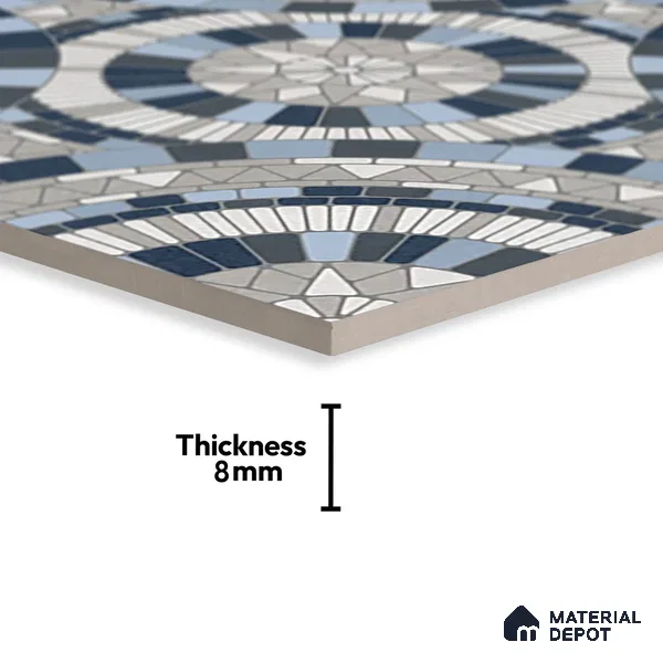 Moroccan Wall & Floor Tile TL 07262 Trend Concrete Decor 5013 200 mm x 200 mm Matte Finish Vitrified Tile - 8 mm | 4 Random Design | Suitable For living Room, Bedroom, Kitchen | Please Expect a Slight Variation of Pattern
