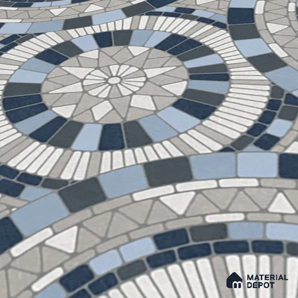 Moroccan Wall & Floor Tile TL 07262 Trend Concrete Decor 5013 200 mm x 200 mm Matte Finish Vitrified Tile - 8 mm | 4 Random Design | Suitable For living Room, Bedroom, Kitchen | Please Expect a Slight Variation of Pattern