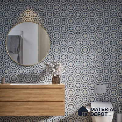 Moroccan Wall & Floor Tile TL 07262 Trend Concrete Decor 5013 200 mm x 200 mm Matte Finish Vitrified Tile - 8 mm | 4 Random Design | Suitable For living Room, Bedroom, Kitchen | Please Expect a Slight Variation of Pattern