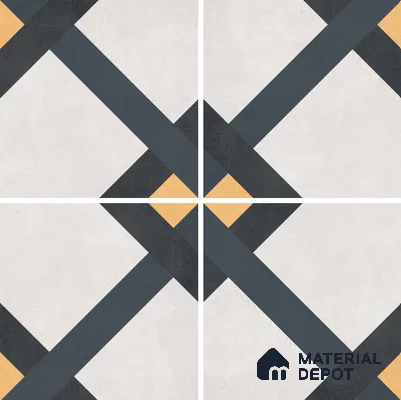 Moroccan Wall & Floor Tile TL 07263 Trend Concrete Decor 5014 200 mm x 200 mm Matte Finish Vitrified Tile - 8 mm | 4 Random Design | Suitable For Kitchen, Bathroom, Dining Area | Please Expect a Slight Variation of Pattern