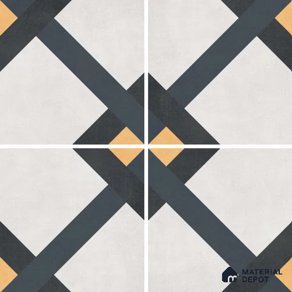 Moroccan Wall & Floor Tile TL 07263 Trend Concrete Decor 5014 200 mm x 200 mm Matte Finish Vitrified Tile - 8 mm | 4 Random Design | Suitable For Kitchen, Bathroom, Dining Area | Please Expect a Slight Variation of Pattern