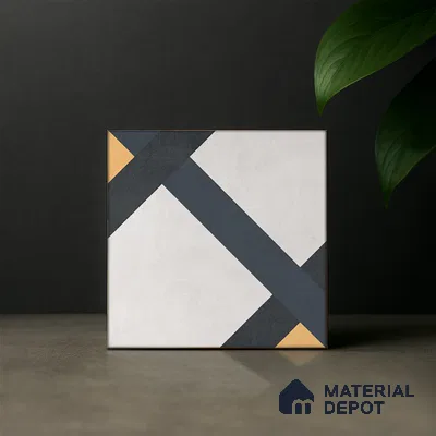 Moroccan Wall & Floor Tile TL 07263 Trend Concrete Decor 5014 200 mm x 200 mm Matte Finish Vitrified Tile - 8 mm | 4 Random Design | Suitable For Kitchen, Bathroom, Dining Area | Please Expect a Slight Variation of Pattern