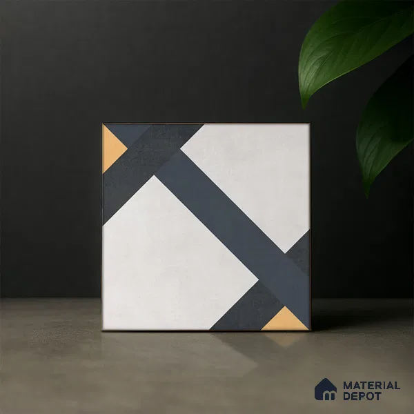 Moroccan Wall & Floor Tile TL 07263 Trend Concrete Decor 5014 200 mm x 200 mm Matte Finish Vitrified Tile - 8 mm | 4 Random Design | Suitable For Kitchen, Bathroom, Dining Area | Please Expect a Slight Variation of Pattern