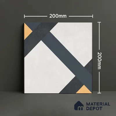 Moroccan Wall & Floor Tile TL 07263 Trend Concrete Decor 5014 200 mm x 200 mm Matte Finish Vitrified Tile - 8 mm | 4 Random Design | Suitable For Kitchen, Bathroom, Dining Area | Please Expect a Slight Variation of Pattern