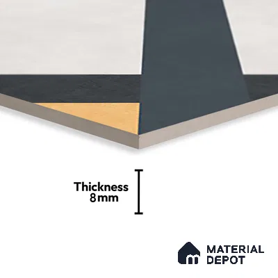 Moroccan Wall & Floor Tile TL 07263 Trend Concrete Decor 5014 200 mm x 200 mm Matte Finish Vitrified Tile - 8 mm | 4 Random Design | Suitable For Kitchen, Bathroom, Dining Area | Please Expect a Slight Variation of Pattern