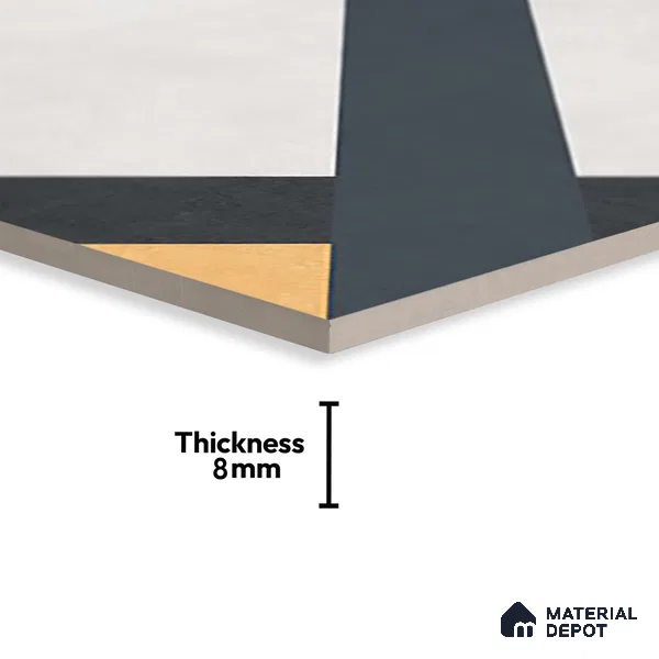 Moroccan Wall & Floor Tile TL 07263 Trend Concrete Decor 5014 200 mm x 200 mm Matte Finish Vitrified Tile - 8 mm | 4 Random Design | Suitable For Kitchen, Bathroom, Dining Area | Please Expect a Slight Variation of Pattern