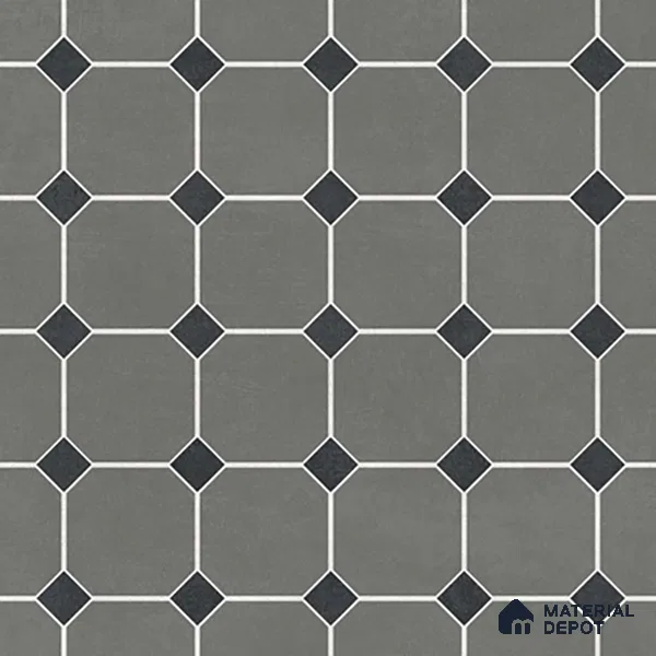 Moroccan Wall & Floor Tile TL 07267 Trend Grey Decor 6003 200 mm x 200 mm Matte Finish Vitrified Tile - 8 mm | 4 Random Design | Suitable For living Room, Bedroom, Kitchen | Please Expect a Slight Variation of Pattern
