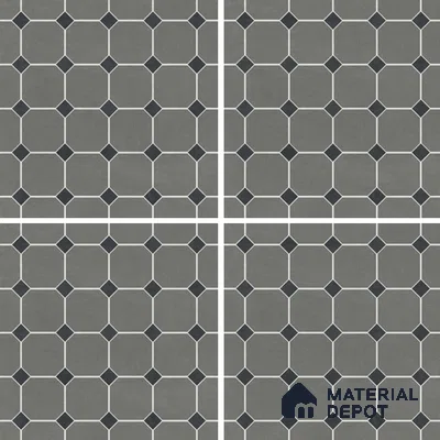 Moroccan Wall & Floor Tile TL 07267 Trend Grey Decor 6003 200 mm x 200 mm Matte Finish Vitrified Tile - 8 mm | 4 Random Design | Suitable For living Room, Bedroom, Kitchen | Please Expect a Slight Variation of Pattern
