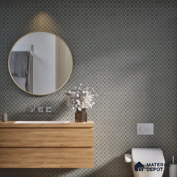 Moroccan Wall & Floor Tile TL 07267 Trend Grey Decor 6003 200 mm x 200 mm Matte Finish Vitrified Tile - 8 mm | 4 Random Design | Suitable For living Room, Bedroom, Kitchen | Please Expect a Slight Variation of Pattern
