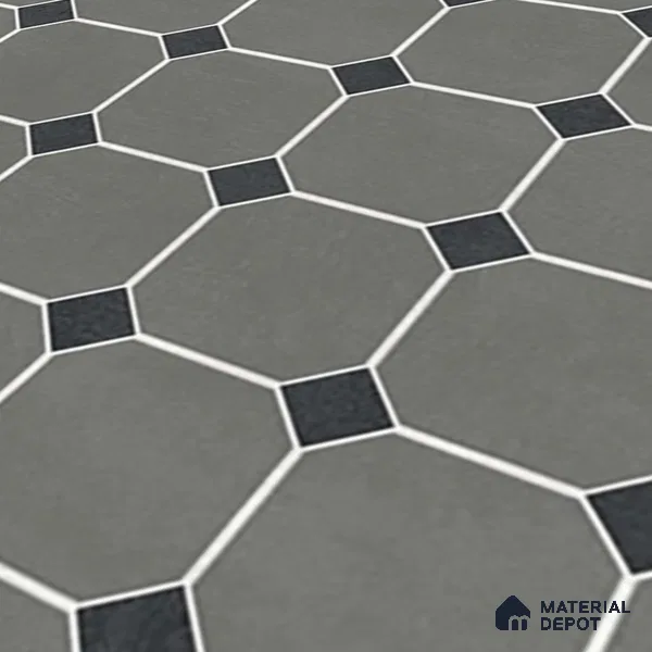 Moroccan Wall & Floor Tile TL 07267 Trend Grey Decor 6003 200 mm x 200 mm Matte Finish Vitrified Tile - 8 mm | 4 Random Design | Suitable For living Room, Bedroom, Kitchen | Please Expect a Slight Variation of Pattern