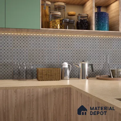 Moroccan Wall & Floor Tile TL 07267 Trend Grey Decor 6003 200 mm x 200 mm Matte Finish Vitrified Tile - 8 mm | 4 Random Design | Suitable For living Room, Bedroom, Kitchen | Please Expect a Slight Variation of Pattern