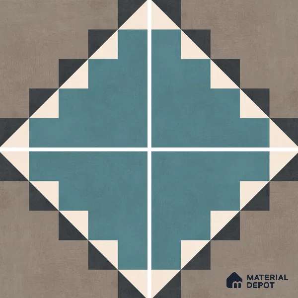 Moroccan Wall & Floor Tile TL 07270 Trend Late Decor 5008 200 mm x 200 mm Matte Finish Vitrified Tile - 8 mm | 4 Random Design | Suitable For living Room, Bedroom, Kitchen | Please Expect a Slight Variation of Pattern