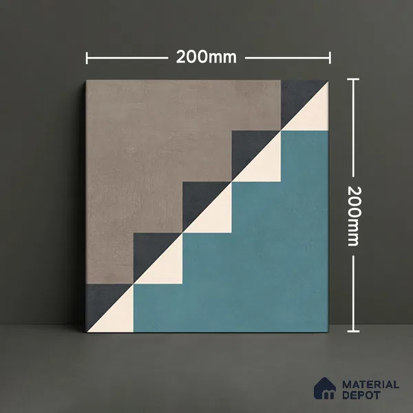 Moroccan Wall & Floor Tile TL 07270 Trend Late Decor 5008 200 mm x 200 mm Matte Finish Vitrified Tile - 8 mm | 4 Random Design | Suitable For living Room, Bedroom, Kitchen | Please Expect a Slight Variation of Pattern