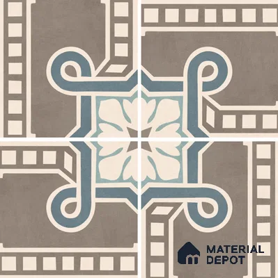 Moroccan Wall & Floor Tile TL 07271 Trend Late Decor 5009 200 mm x 200 mm Matte Finish Vitrified Tile - 8 mm | 4 Random Design | Suitable For living Room, Bedroom, Kitchen | Please Expect a Slight Variation of Pattern