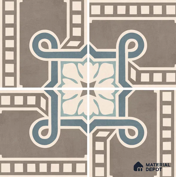 Moroccan Wall & Floor Tile TL 07271 Trend Late Decor 5009 200 mm x 200 mm Matte Finish Vitrified Tile - 8 mm | 4 Random Design | Suitable For living Room, Bedroom, Kitchen | Please Expect a Slight Variation of Pattern