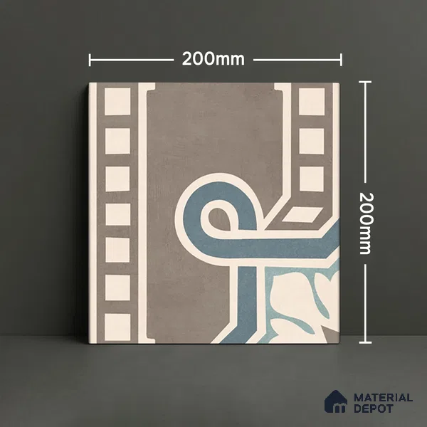 Moroccan Wall & Floor Tile TL 07271 Trend Late Decor 5009 200 mm x 200 mm Matte Finish Vitrified Tile - 8 mm | 4 Random Design | Suitable For living Room, Bedroom, Kitchen | Please Expect a Slight Variation of Pattern