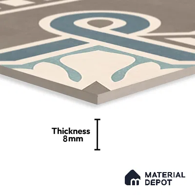 Moroccan Wall & Floor Tile TL 07271 Trend Late Decor 5009 200 mm x 200 mm Matte Finish Vitrified Tile - 8 mm | 4 Random Design | Suitable For living Room, Bedroom, Kitchen | Please Expect a Slight Variation of Pattern