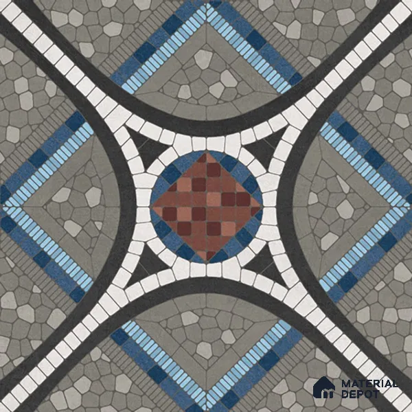 Moroccan Wall & Floor Tile TL 07274 Trend Moon Grey Decor 5012 200 mm x 200 mm Matte Finish Vitrified Tile - 8 mm | 4 Random Design | Suitable For living Room, Bedroom, Kitchen | Please Expect a Slight Variation of Pattern