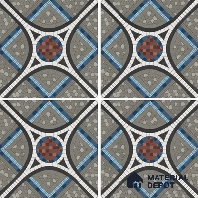 Moroccan Wall & Floor Tile TL 07274 Trend Moon Grey Decor 5012 200 mm x 200 mm Matte Finish Vitrified Tile - 8 mm | 4 Random Design | Suitable For living Room, Bedroom, Kitchen | Please Expect a Slight Variation of Pattern