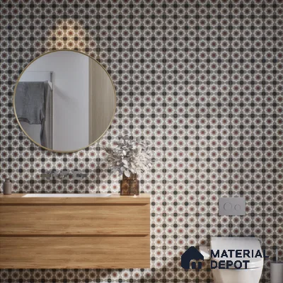 Moroccan Wall & Floor Tile TL 07277 Trend Sand Decor 5016 200 mm x 200 mm Matte Finish Vitrified Tile - 8 mm | 4 Random Design | Suitable For living Room, Bedroom, Kitchen | Please Expect a Slight Variation of Pattern