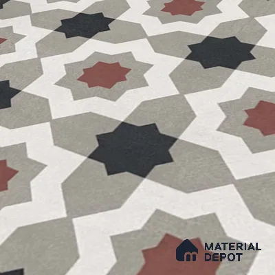 Moroccan Wall & Floor Tile TL 07277 Trend Sand Decor 5016 200 mm x 200 mm Matte Finish Vitrified Tile - 8 mm | 4 Random Design | Suitable For living Room, Bedroom, Kitchen | Please Expect a Slight Variation of Pattern