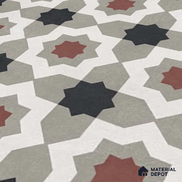 Moroccan Wall & Floor Tile TL 07277 Trend Sand Decor 5016 200 mm x 200 mm Matte Finish Vitrified Tile - 8 mm | 4 Random Design | Suitable For living Room, Bedroom, Kitchen | Please Expect a Slight Variation of Pattern