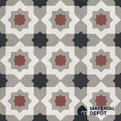 Moroccan Wall & Floor Tile TL 07277 Trend Sand Decor 5016 200 mm x 200 mm Matte Finish Vitrified Tile - 8 mm | 4 Random Design | Suitable For living Room, Bedroom, Kitchen | Please Expect a Slight Variation of Pattern