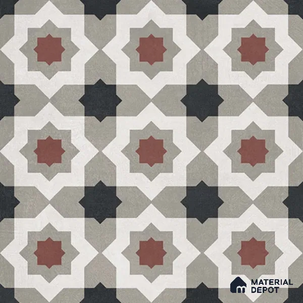 Moroccan Wall & Floor Tile TL 07277 Trend Sand Decor 5016 200 mm x 200 mm Matte Finish Vitrified Tile - 8 mm | 4 Random Design | Suitable For living Room, Bedroom, Kitchen | Please Expect a Slight Variation of Pattern