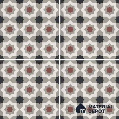 Moroccan Wall & Floor Tile TL 07277 Trend Sand Decor 5016 200 mm x 200 mm Matte Finish Vitrified Tile - 8 mm | 4 Random Design | Suitable For living Room, Bedroom, Kitchen | Please Expect a Slight Variation of Pattern