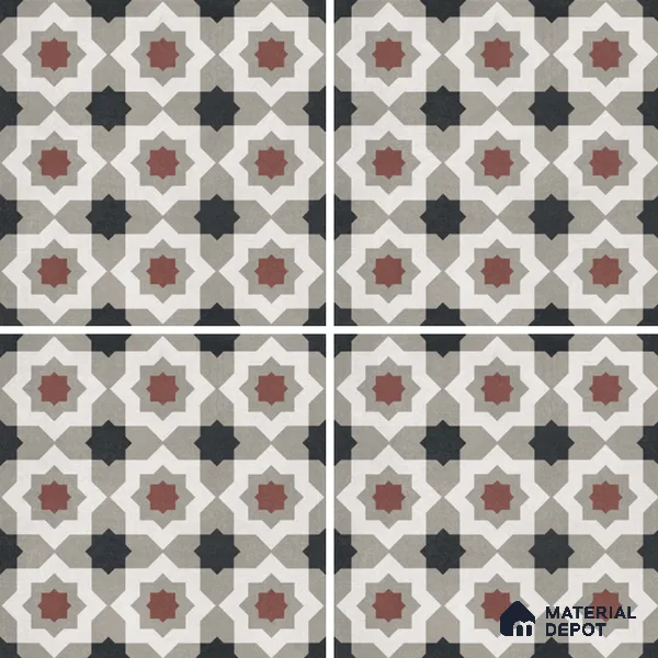 Moroccan Wall & Floor Tile TL 07277 Trend Sand Decor 5016 200 mm x 200 mm Matte Finish Vitrified Tile - 8 mm | 4 Random Design | Suitable For living Room, Bedroom, Kitchen | Please Expect a Slight Variation of Pattern