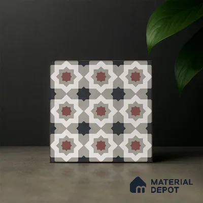 Moroccan Wall & Floor Tile TL 07277 Trend Sand Decor 5016 200 mm x 200 mm Matte Finish Vitrified Tile - 8 mm | 4 Random Design | Suitable For living Room, Bedroom, Kitchen | Please Expect a Slight Variation of Pattern