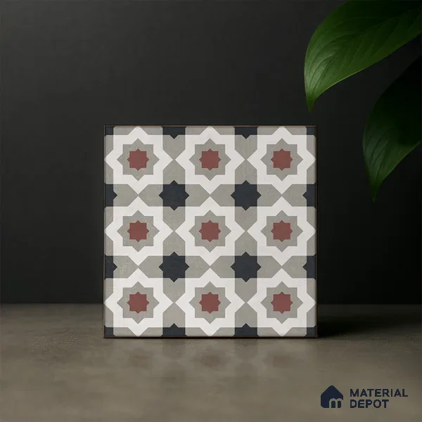 Moroccan Wall & Floor Tile TL 07277 Trend Sand Decor 5016 200 mm x 200 mm Matte Finish Vitrified Tile - 8 mm | 4 Random Design | Suitable For living Room, Bedroom, Kitchen | Please Expect a Slight Variation of Pattern