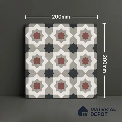 Moroccan Wall & Floor Tile TL 07277 Trend Sand Decor 5016 200 mm x 200 mm Matte Finish Vitrified Tile - 8 mm | 4 Random Design | Suitable For living Room, Bedroom, Kitchen | Please Expect a Slight Variation of Pattern