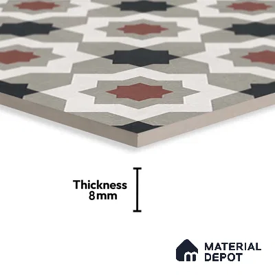 Moroccan Wall & Floor Tile TL 07277 Trend Sand Decor 5016 200 mm x 200 mm Matte Finish Vitrified Tile - 8 mm | 4 Random Design | Suitable For living Room, Bedroom, Kitchen | Please Expect a Slight Variation of Pattern