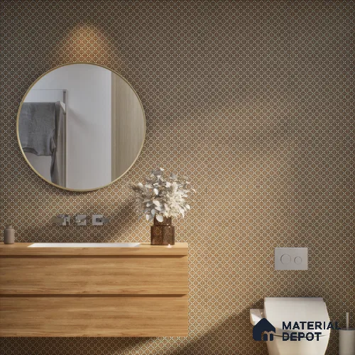 Moroccan Wall & Floor Tile TL 07278 Trend Sark Decor 5017 200 mm x 200 mm Matte Finish Vitrified Tile - 8 mm | 4 Random Design | Suitable For living Room, Bedroom, Kitchen | Please Expect a Slight Variation of Pattern