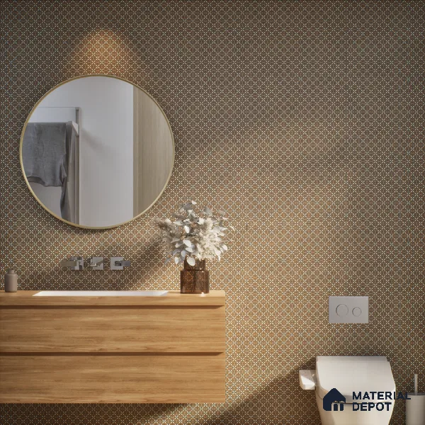 Moroccan Wall & Floor Tile TL 07278 Trend Sark Decor 5017 200 mm x 200 mm Matte Finish Vitrified Tile - 8 mm | 4 Random Design | Suitable For living Room, Bedroom, Kitchen | Please Expect a Slight Variation of Pattern