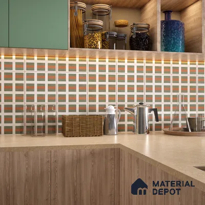 Moroccan Wall & Floor Tile TL 07283 Trend Terra Decor 5021 200 mm x 200 mm Matte Finish Vitrified Tile - 8 mm | 4 Random Design | Suitable For living Room, Bedroom, Kitchen | Please Expect a Slight Variation of Pattern
