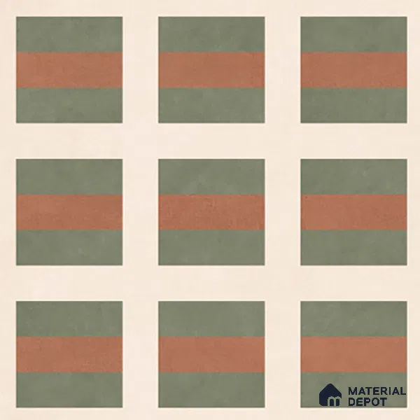 Moroccan Wall & Floor Tile TL 07283 Trend Terra Decor 5021 200 mm x 200 mm Matte Finish Vitrified Tile - 8 mm | 4 Random Design | Suitable For living Room, Bedroom, Kitchen | Please Expect a Slight Variation of Pattern