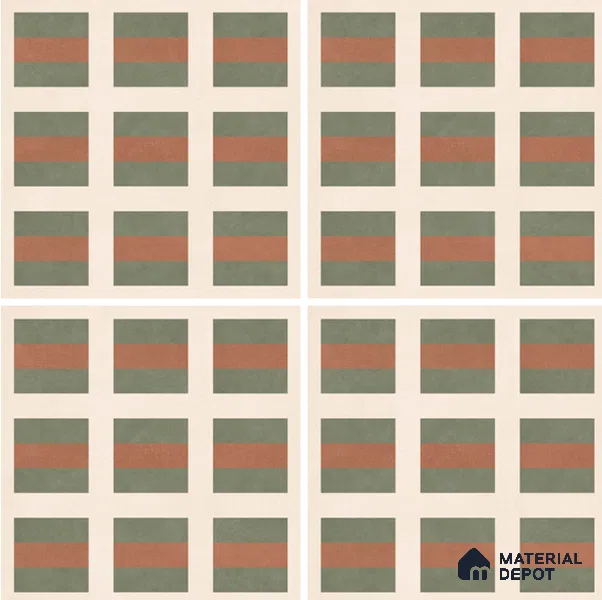 Moroccan Wall & Floor Tile TL 07283 Trend Terra Decor 5021 200 mm x 200 mm Matte Finish Vitrified Tile - 8 mm | 4 Random Design | Suitable For living Room, Bedroom, Kitchen | Please Expect a Slight Variation of Pattern
