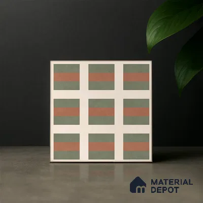 Moroccan Wall & Floor Tile TL 07283 Trend Terra Decor 5021 200 mm x 200 mm Matte Finish Vitrified Tile - 8 mm | 4 Random Design | Suitable For living Room, Bedroom, Kitchen | Please Expect a Slight Variation of Pattern