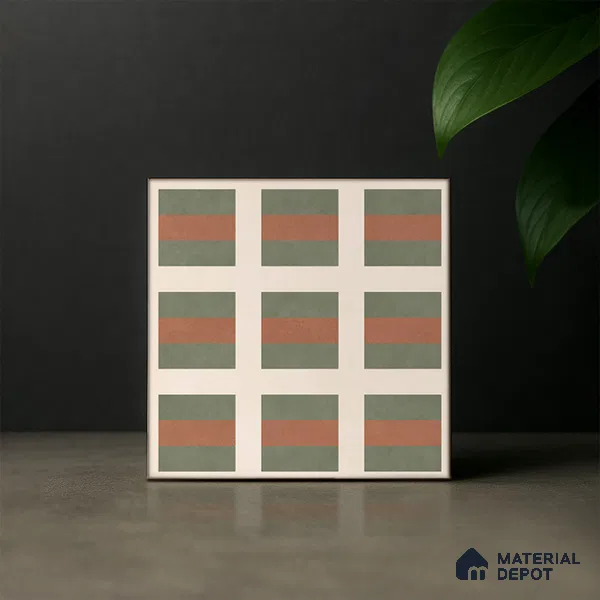 Moroccan Wall & Floor Tile TL 07283 Trend Terra Decor 5021 200 mm x 200 mm Matte Finish Vitrified Tile - 8 mm | 4 Random Design | Suitable For living Room, Bedroom, Kitchen | Please Expect a Slight Variation of Pattern