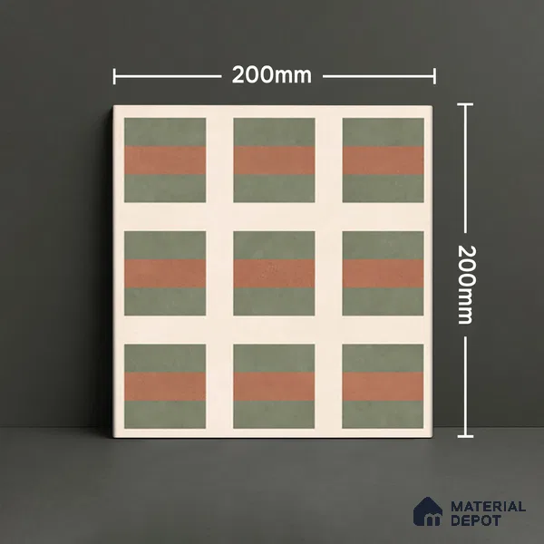 Moroccan Wall & Floor Tile TL 07283 Trend Terra Decor 5021 200 mm x 200 mm Matte Finish Vitrified Tile - 8 mm | 4 Random Design | Suitable For living Room, Bedroom, Kitchen | Please Expect a Slight Variation of Pattern