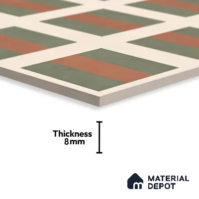 Moroccan Wall & Floor Tile TL 07283 Trend Terra Decor 5021 200 mm x 200 mm Matte Finish Vitrified Tile - 8 mm | 4 Random Design | Suitable For living Room, Bedroom, Kitchen | Please Expect a Slight Variation of Pattern