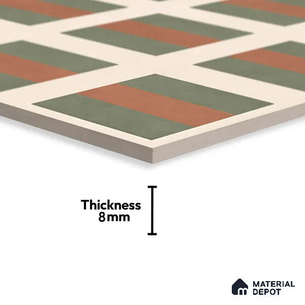 Moroccan Wall & Floor Tile TL 07283 Trend Terra Decor 5021 200 mm x 200 mm Matte Finish Vitrified Tile - 8 mm | 4 Random Design | Suitable For living Room, Bedroom, Kitchen | Please Expect a Slight Variation of Pattern