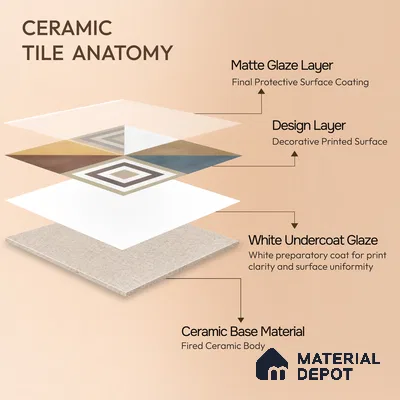 Moroccan Floor & Wall Tile TL 07285 Retro Axis 1 ft x 1 ft Ceramic Matte Finish - 9 mm | Suitable For Kitchen, Bathroom, Dining Area | Please Expect a Slight Variation of Pattern