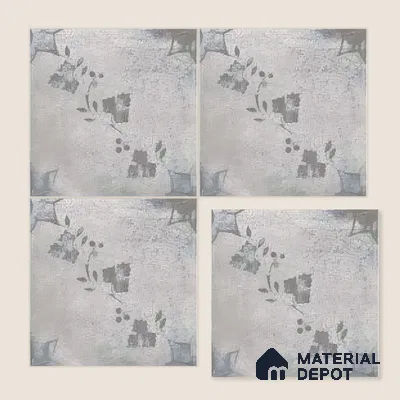 Moroccan Floor & Wall Tile TL 07296 Ash Petal 1 ft x 1 ft Ceramic Matte Finish - 9 mm | Suitable For Kitchen, Bathroom, Dining Area | Please Expect a Slight Variation of Pattern